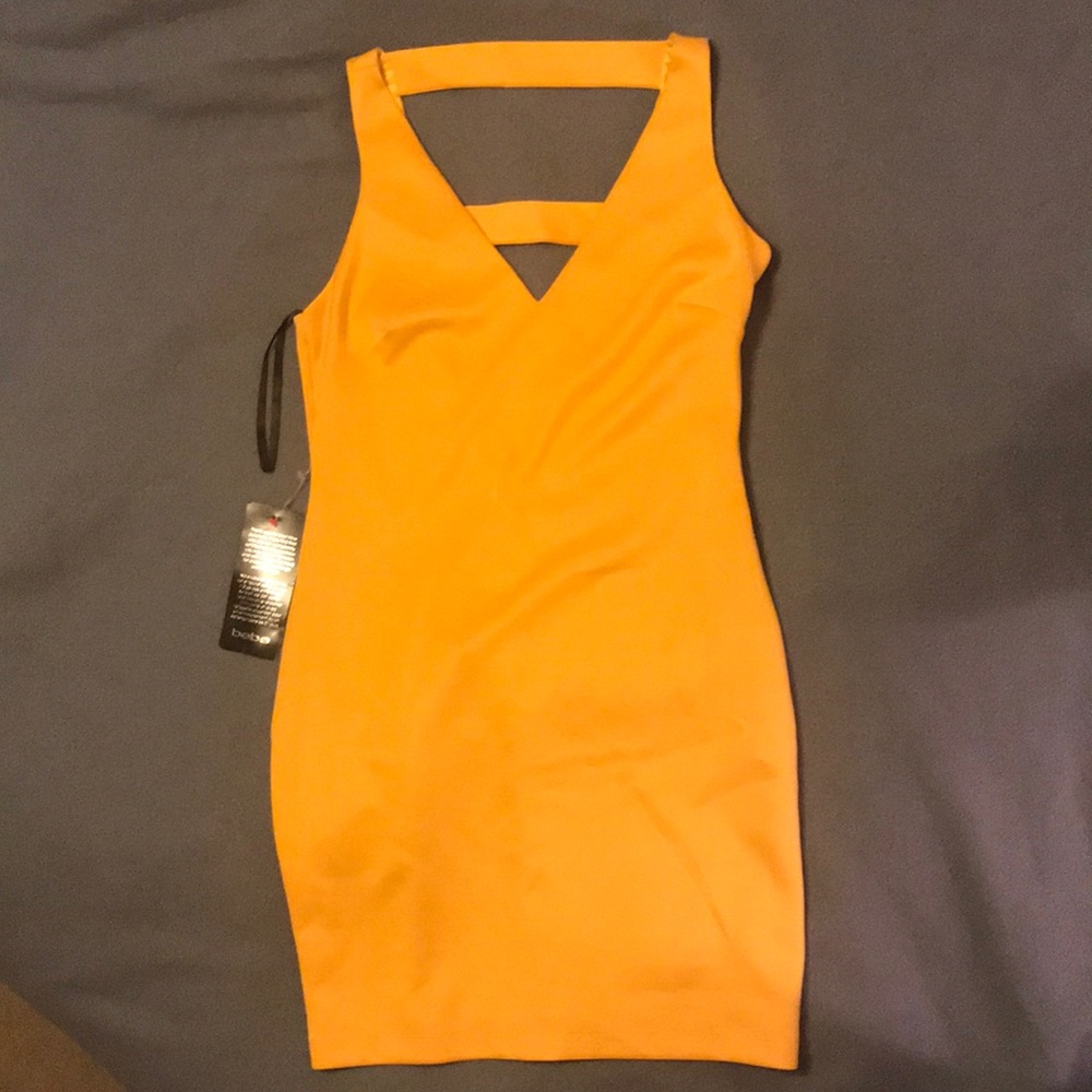 Yellow Bebe bodycon dress